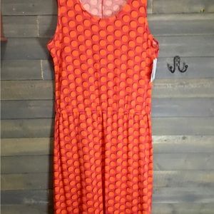 NWT orange polka dot midi LuLaRoe dress. Size XL